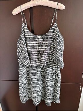 Old Navy Striped Black & White Spaghetti Strap mini Dress size large